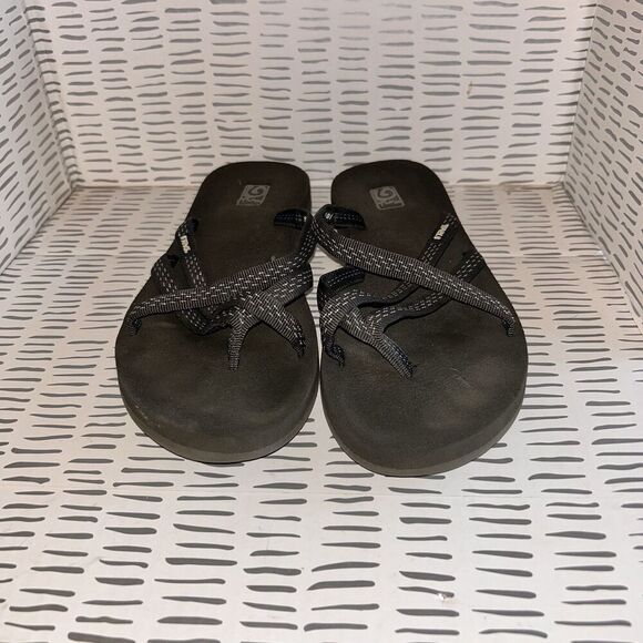 Teva Gray Olowahu Womens‎ Mush Flip Flop Sandals Slides Size 9 Beach Festival - Picture 3 of 9